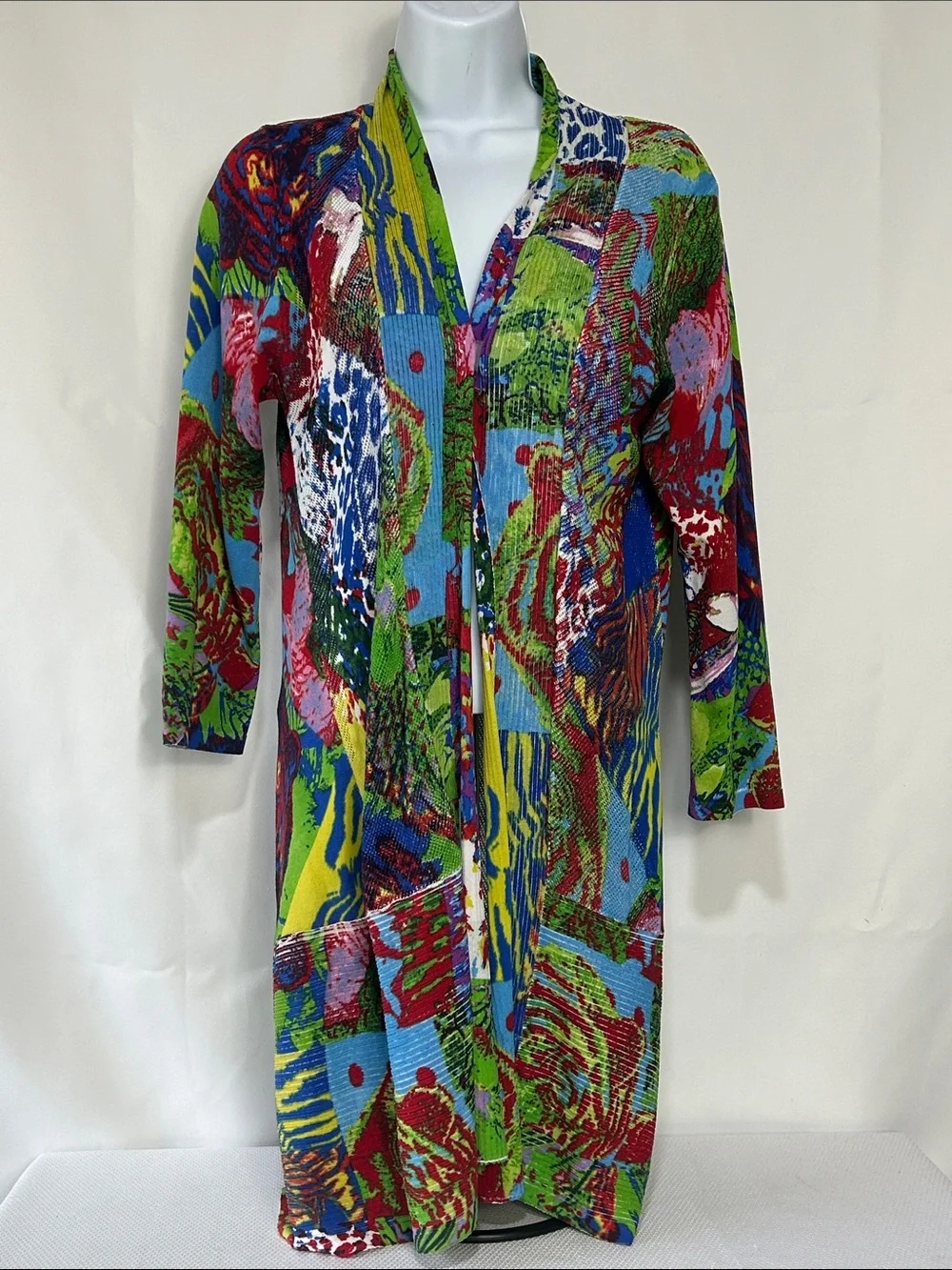Alberto Makali Women’s Large Multicolor Long Mesh Lightweight Open Front Top - Picture 1 of 4
